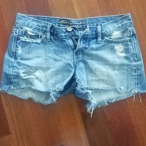 A&F Distressed Jean Shorts